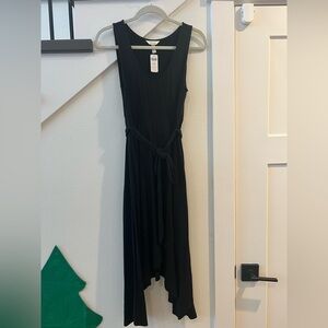 NWT Soma Black Faux Wrap Midi Dress